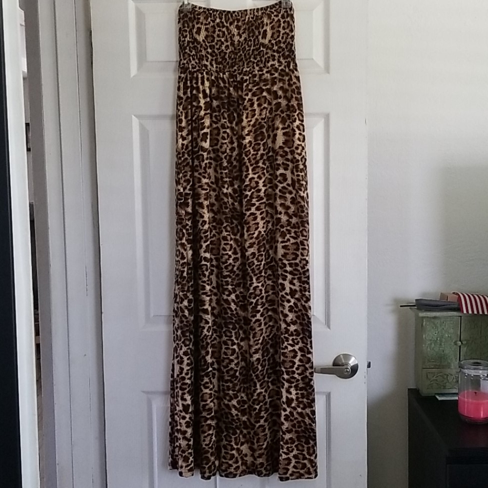 EUC Leopard Print Maxi Dress